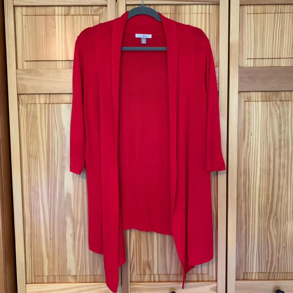 Light Open Front Sweater w/ 3/4 Sleeves